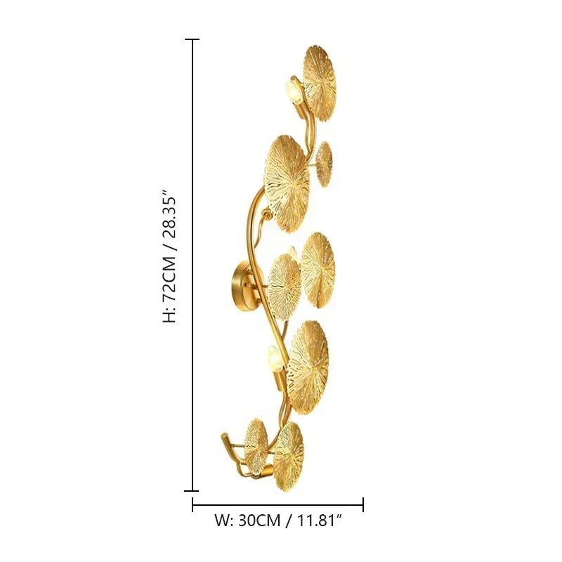 Wall Lamp Gold Lotus Leaf Led Wall Lamp Nordic Bedside Living Room Decor Home Lighting Wall Sconce Lamp