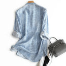 Summer loose middle long shirt mulberry silk shirt