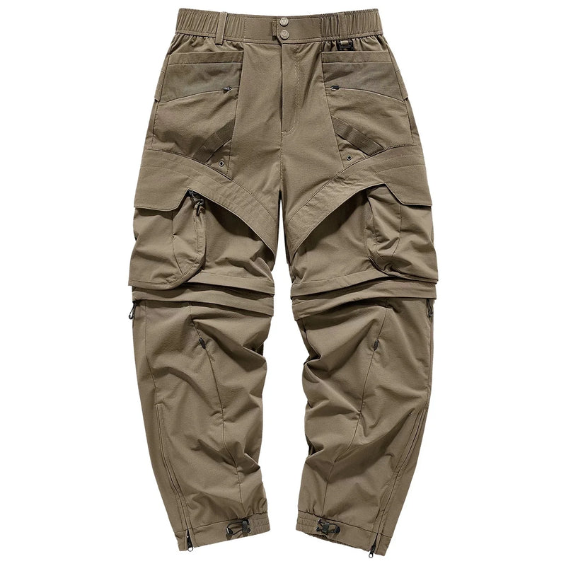 Spliced Cargo Pants Man Outdoor Sport Tactical Detachable Quick-dry Pants