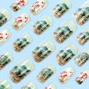 24pcs Green Fields Press on False Nail Full Cover Nature Design Wearable Manicure Nail