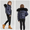 winter children coat for boys girls white piping kids jackets waterproof shelling fabric filling