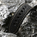 Handmade Strap 20MM 22MM 24MM Black Leather Retro