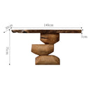 Wooden table with dimensions labeled, Obroi