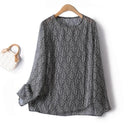 European Station Woman Summer Long Sleeved Thin Geometric Small Plaid Shirt