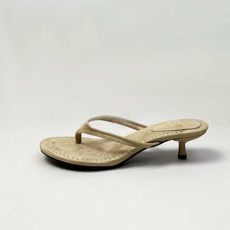 Beach Slides Shallow Ladies Heeled Sandals Women Low Heel Sandals Slides Slippers Female Flip flops Pumps