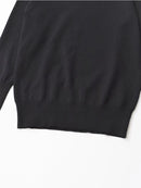 Spring Women Button Black Knitted Sweater Long Sleeves Mock Neck Female Chic Lady Tops