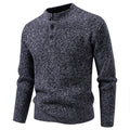 Winter Men's Knitted Pullovers Button Stand Collar Knit Sweater Men Warm Casual Sweater