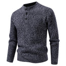 Winter Men's Knitted Pullovers Button Stand Collar Knit Sweater Men Warm Casual Sweater