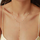 Tassel Pendant Necklace 925 Silver Four Clover Flower Chain Necklace for Women Valentine