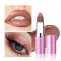 Shimmer Glitter Lipstick, Moisturizing Waterproof Lip Color in Brown and Purple