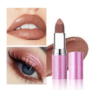 Shimmer Glitter Lipstick, Moisturizing Waterproof Lip Color in Brown and Purple
