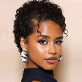 Short Pixie Cut Curly Bob C Part Lace Front Wigs For Women Hair Daily Wigs
