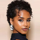 Short Pixie Cut Curly Bob C Part Lace Front Wigs For Women Hair Daily Wigs