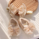 Baby Girl Bow Flower Pearl First Walkers Sweet Newborn Infant Gift Shoes Girls Princess Toddler Shoes