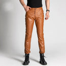 Men's Autumn Genuine Leather Pants Tide Pencil Pants Male Business Casual Motorcycle Slim Trousers