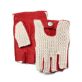 Genuine Leather Gloves Men Cotton Knitted Half Finger Riding Motorcycle