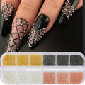 Gold Caviar Beads Nail Charms Mini Round Beads Nail Decoration DIY Nail