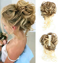 Women Messy Curly Fluffy Hair Bun Clip In Ponytail Hair Extensions Natural False Hairpieces