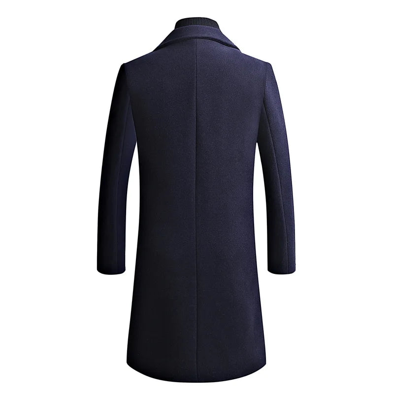 European and American Trench Coat Men Winter Wool Coat Men Middle-aged Thick Woolen Coat