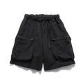 Retro Men Loose Straight Leg Clean Large Casual Five-Quarter Length Pants