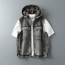 Spring/Summer Autumn Men's Retro Hooded Vest Jacket