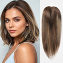 Blonde Toppers for Women Mono Top Hand-Tied Lace Base Four Clips in Topper Hair Extensions