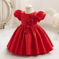 Baby Girl Princess Dress Infant Toddler Vintage Satin Party Birthday Frocks Baby Gowns