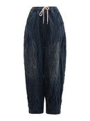 Women Jeans Elastic Waist Pockets Sensation Design Ankle-length Pants Autumn