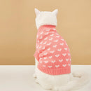 Cute Cat Sweater Classic Heart Graphic Cat Clothes Soft Warm Pet Clothing For Autumn And Winter