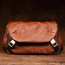 Functional Messenger Bag Men  Leather Shoulder Bag Retro Casual Vegetable Tanned Leather Messenger Bag