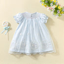 Handmade Kids Boutique Dress Embroidered Mesh Wedding Christmas Snowman Dress Princess Clothes