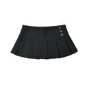 Retro Pleated Mini Skirt Women Summer Skirts