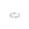 S925 sterling silver light luxury design with a minimalist dot bubble flower open ring