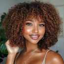 Full Curly Bob Wigs Human Hair Wigs Afro Curly Wigs With Bangs Wear Go Jerry Curly Bob Wigs Human Hair Wigs