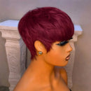 black pixie cut wig for women 6inch pixie straight human hair wig density wig