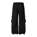 Spliced Cargo Pants Men Retro Distressed Safari Loose Wide Leg Pants Men Trousers