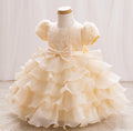 Flower girl dress baby sequin bow princess wedding bridesmaid 2-8 years old birthday party fluffy cake dress
