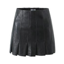 Autumn Winter  Women's Pleated Skirt Retro Side Zipper Mini Skirt