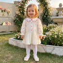 Toddler Kids Girls Fall Shirt Dress Bow Pattern Dress