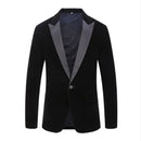Men's Blazer Velvet Single Breasted Jacket Formal Groom Tuxedo Slim Wedding Party Dress Business Casual Male Suit
