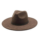 Brown suede hat with a black band on a white background, Obroi