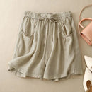 Summer Loose Versatile Thin Drawstring Waist-hugging and Slimming Women Shorts