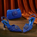 Rhinestone high heel shoe And Bag Pointed-Toe Shoes