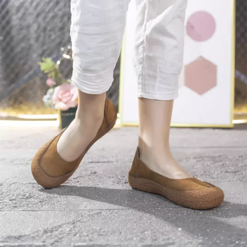 Women Flat Shoes Genuine Leather Casuals Female Shoes Retro Loafers For Women