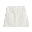 White denim skirt on a white background, Obroi