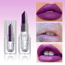 2-in-1 Glitter Lipstick & Shiny Gradient Lip Gloss, Long-Lasting Sparkly Lip Makeup for Halloween, Christmas & Holiday Parties