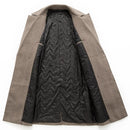 Men Wool Overcoat New Vintage Tweed Long Jackets Business Formal Male Suit Blazer