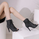 Women's Party Denim Cloth Boots Women High Heels Footwear Woman heels shoes