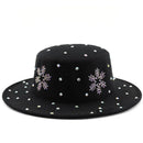 Diamond Felt Design Sense Small Fragrance Gift Butterfly Round Top Women's Travel Hat