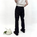 Spring Autumn Men Tide Dark Flared Jeans Washed Distressed Denim Pants